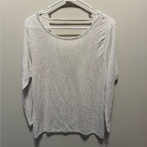 PINK Victoria's Secret Gray Long Sleeve Open V Back Super Soft Tee XS oversized